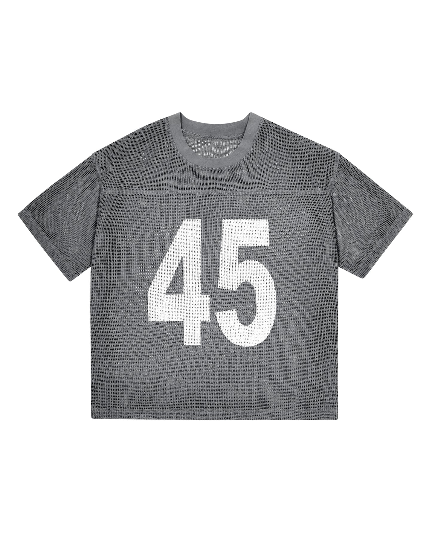 Washed Black Crochet T Shirt