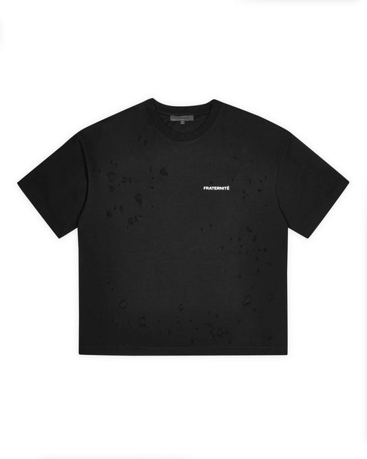 Black Distressed Boxy T-Shirt