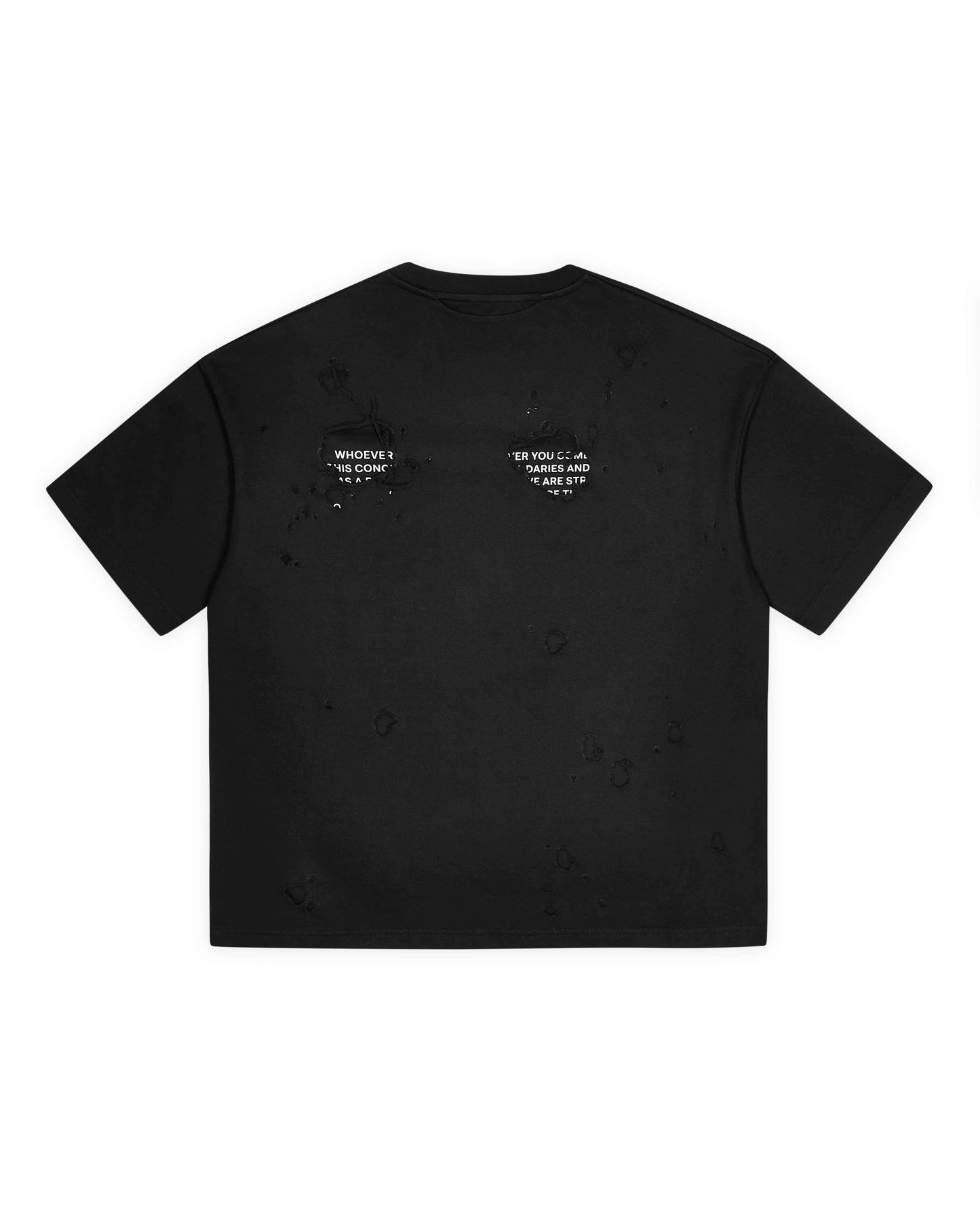 Black Distressed Boxy T-Shirt