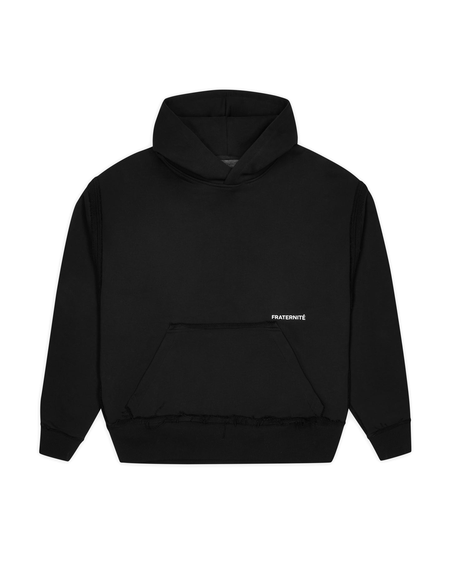 Jet Black Boxy Hoodie