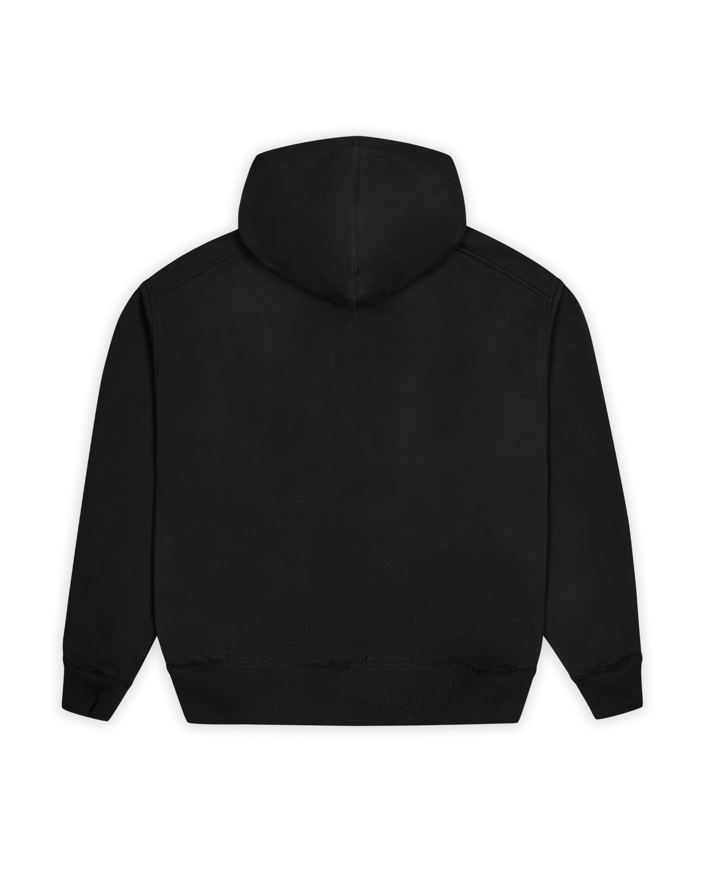 Jet Black Boxy Zip Hoodie