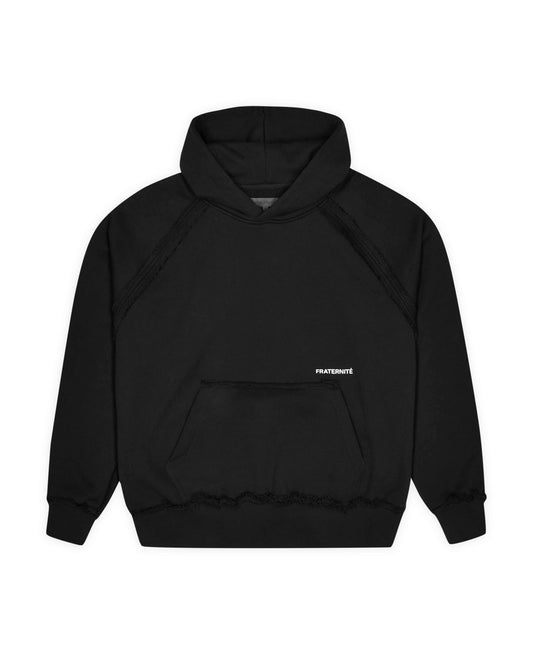 Jet Black Boxy Hoodie